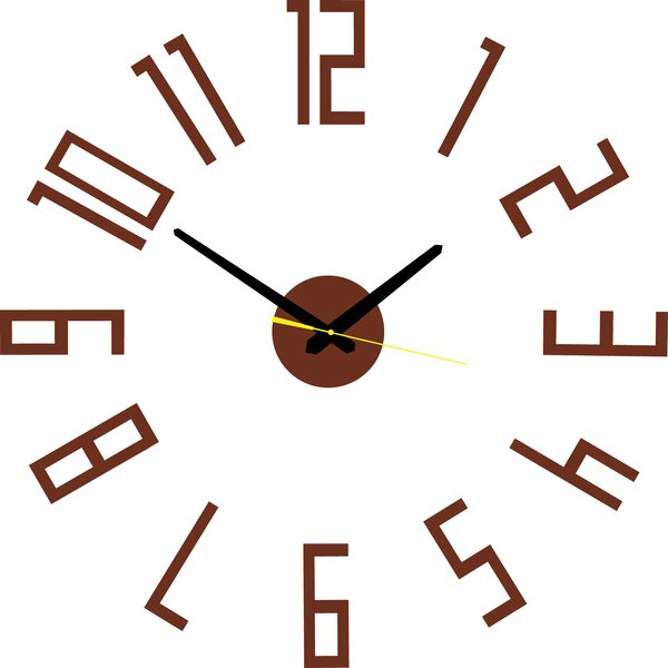 Stylové nástěnné hodiny do obývacího pokoje - PALLETE: Černá Ral 9005 Černé ručičky 2732-7326 X0018-Wall clock HEU-
