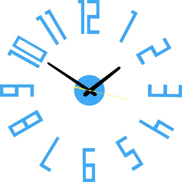 Stylové nástěnné hodiny do obývacího pokoje - PALLETE: Černá Ral 9005 Černé ručičky 2732-7326 X0018-Wall clock HEU-