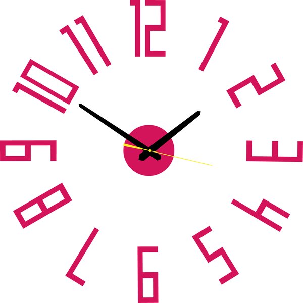 Stylové nástěnné hodiny do obývacího pokoje - PALLETE: Černá Ral 9005 Černé ručičky 2732-7326 X0018-Wall clock HEU-