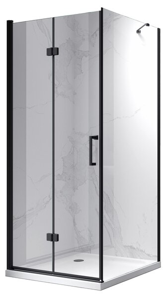 BPS-koupelny Čtvercový sprchový kout ZES KZ20B BL 80x80 černá/transparent - bez vaničky