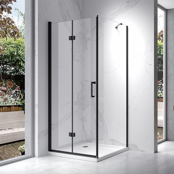 BPS-koupelny Čtvercový sprchový kout ZES KZ20B BL 80x80 černá/transparent - bez vaničky