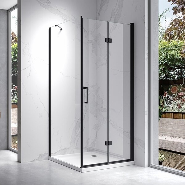 BPS-koupelny Čtvercový sprchový kout ZES KZ20B BL 80x80 černá/transparent - bez vaničky