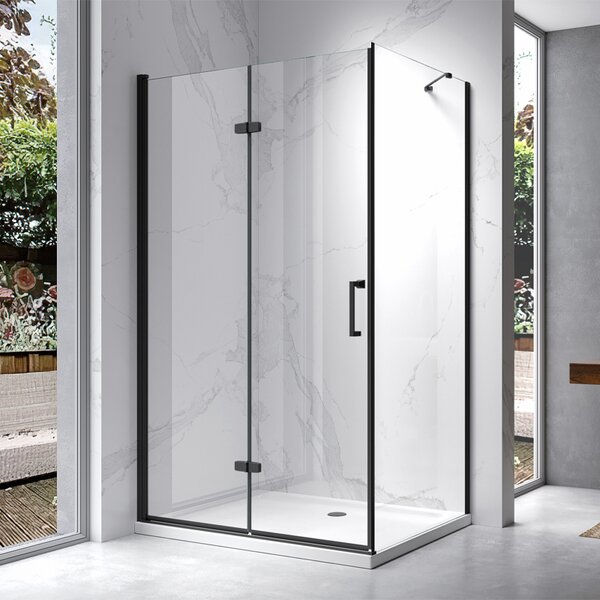 BPS-koupelny Obdélníkový sprchový kout ZES KZ20D 100x80 BL černá/transparent - bez vaničky