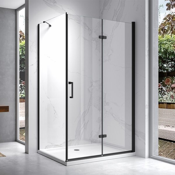 BPS-koupelny Obdélníkový sprchový kout ZES KZ20D 100x80 BL černá/transparent - bez vaničky