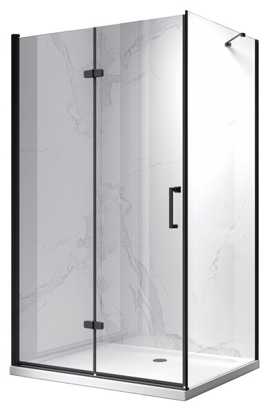 BPS-koupelny Obdélníkový sprchový kout ZES KZ20D 100x80 BL černá/transparent - bez vaničky
