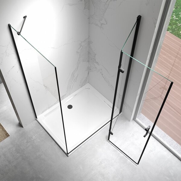 BPS-koupelny Obdélníkový sprchový kout ZES KZ20D 100x80 BL černá/transparent - bez vaničky