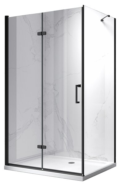 BPS-koupelny Obdélníkový sprchový kout ZES KZ20D 100x80 BL černá/transparent - bez vaničky