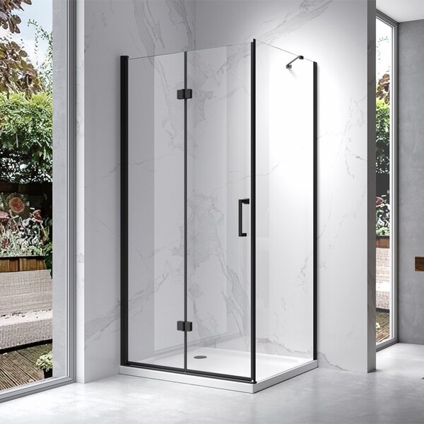 BPS-koupelny Obdélníkový sprchový kout ZES KZ20D BL 100x90 černá/transparent - bez vaničky