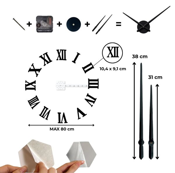 SENTOP | Designové nástěnné hodiny do obývacího pokoje – Římská čísla | SENTOP 12S037 analogové