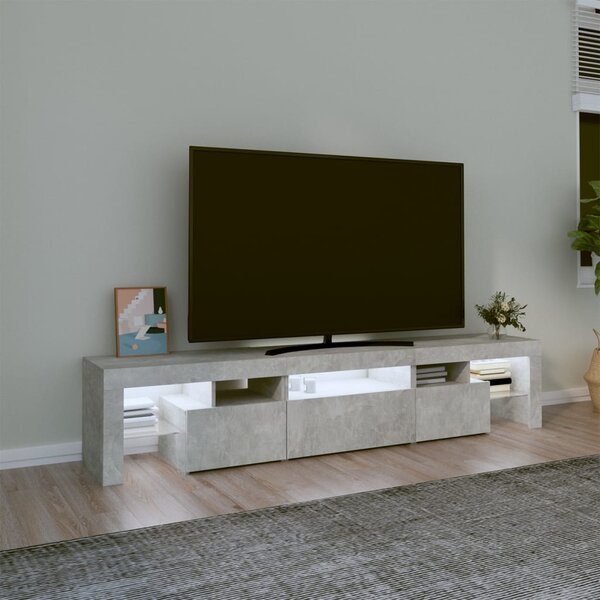 TV skříňka s LED osvětlením betonově šedá 200x36,5x40 cm 3152813