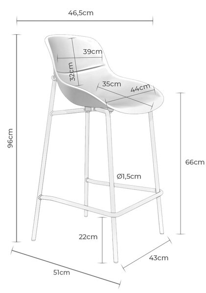 Barová židle Letta 66 cm béžová