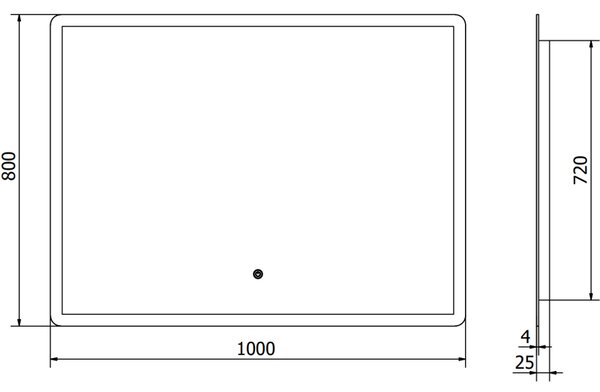Mexen Navia zrcadlo do koupelny podsvícené 100 x 80 cm, LED 6000K, anti-mlhové - 9803-100-080-611-00
