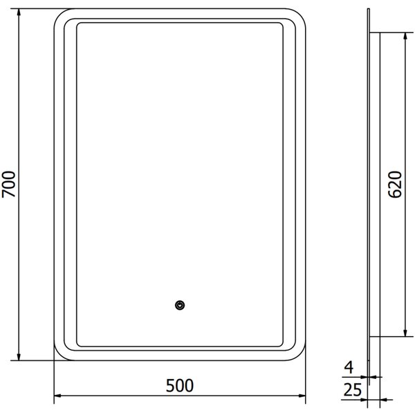 Mexen Zusa koupelnové zrcadlo s podsvícením 50 x 70 cm, LED 6000K, proti zamlžení - 9808-050-070-611-00