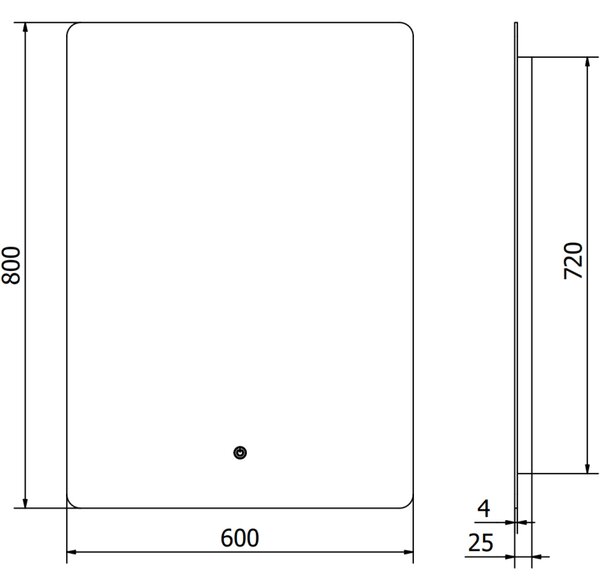 Mexen Sun zrcadlo do koupelny s podsvícením 60 x 80 cm, LED 6000K, proti zamlžení - 9807-060-080-611-00