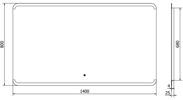 Mexen Nida osvětlené koupelnové zrcadlo 140 x 80 cm, LED 6000K, proti mlze - 9806-140-080-611-00