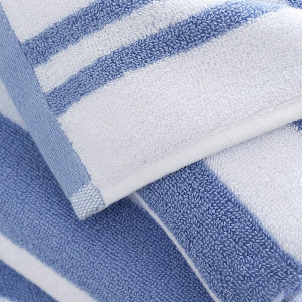 Modro-bílá bavlněná osuška 90x140 cm Stripe Jacquard – Bianca