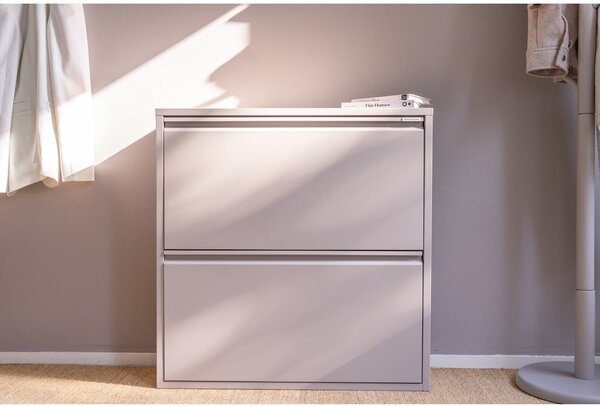 Taupe kovový výklopný botník 75x77,5x22,5 cm Billy – Spinder Design