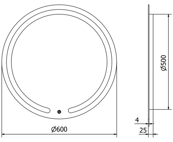Mexen Rose koupelnové zrcadlo podsvícené, kulaté 60 cm, LED 6000K, proti zamlžení - 9810-060-060-611-00