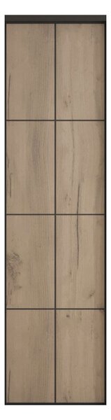 Skříň 2D Loft 1200x2400x600, DTD + zrcadlo, Lines BL, Dub kraft šedý