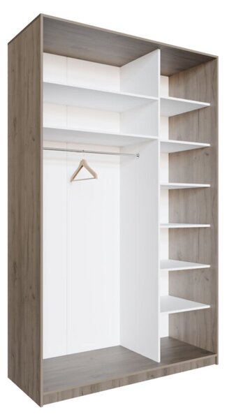 Skříň 2D Loft 1500x2400x600, 2 DTD Lines BL, Dub kraft šedý