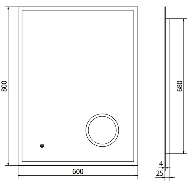 Mexen Kala podsvícené koupelnové zrcadlo s kosmetickým zrcátkem 60 x 80 cm, LED 6000K, antikondenzace - 9820-060-080-611-00