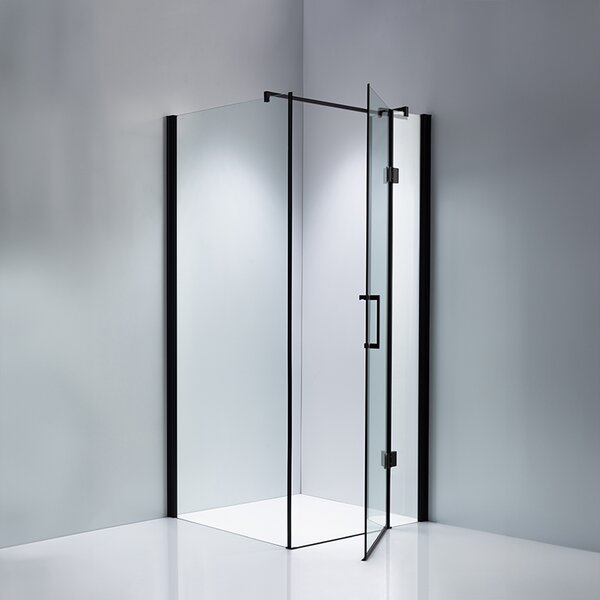 BPS-koupelny Čtvercový sprchový kout ZES KZ1390A BL 80x80 černá/transparent - bez vaničky