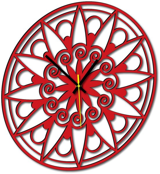 Nástěnné hodiny mandala - JANA: Černé ručičky Překližka topol 30 cm 3049-13133 X0059-Wall clock HEU-