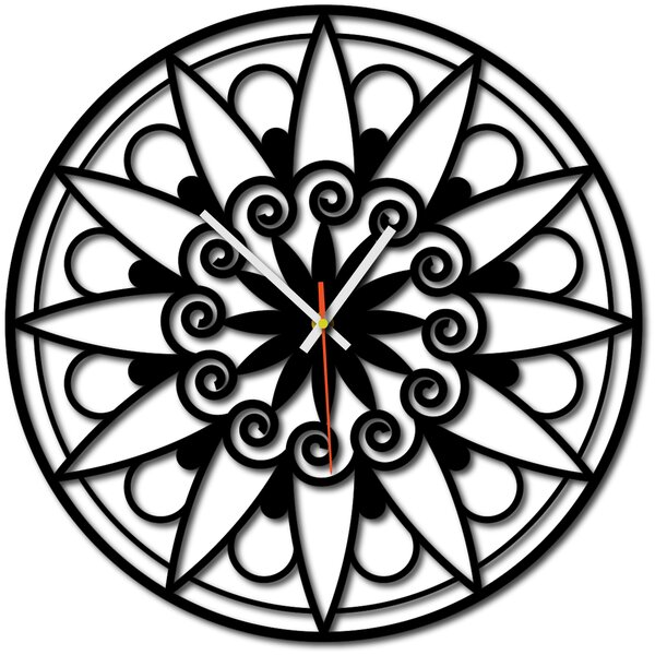 Nástěnné hodiny mandala - JANA: Černé ručičky Překližka topol 30 cm 3049-13133 X0059-Wall clock HEU-