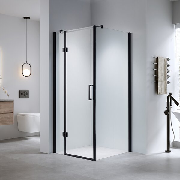 BPS-koupelny Čtvercový sprchový kout ZES KZ1390A BL 80x80 černá/transparent - bez vaničky