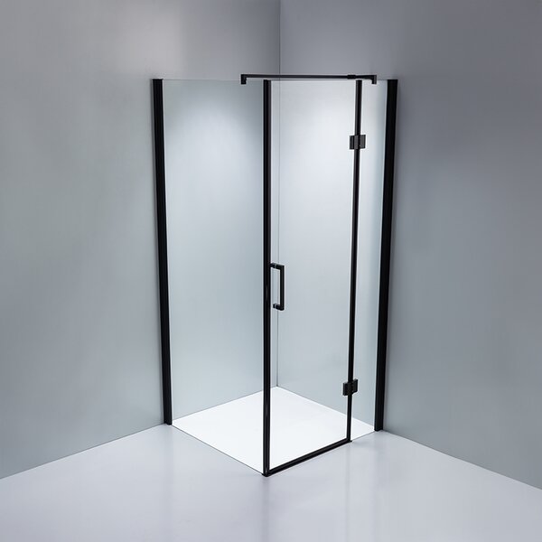 BPS-koupelny Čtvercový sprchový kout ZES KZ1390A BL 80x80 černá/transparent - bez vaničky