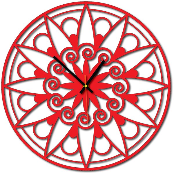 Nástěnné hodiny mandala - JANA: Černé ručičky Překližka topol 30 cm 3049-13133 X0059-Wall clock HEU-