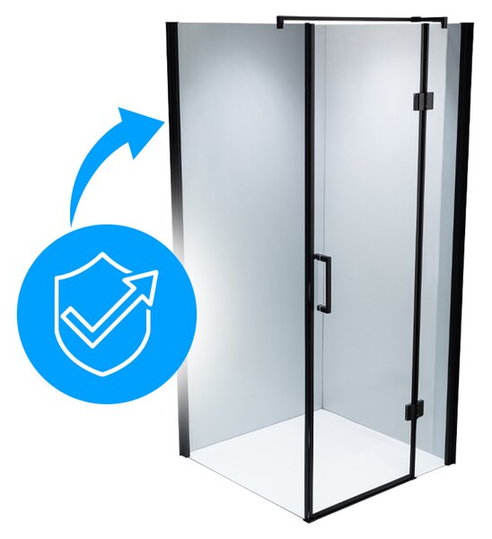BPS-koupelny Čtvercový sprchový kout ZES KZ1390A BL 80x80 černá/transparent - bez vaničky