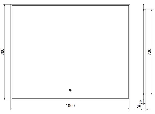 Mexen Erma osvětlené koupelnové zrcadlo 100 x 80 cm, LED 6000K, proti mlze, černý rám - 9814-100-080-611-70