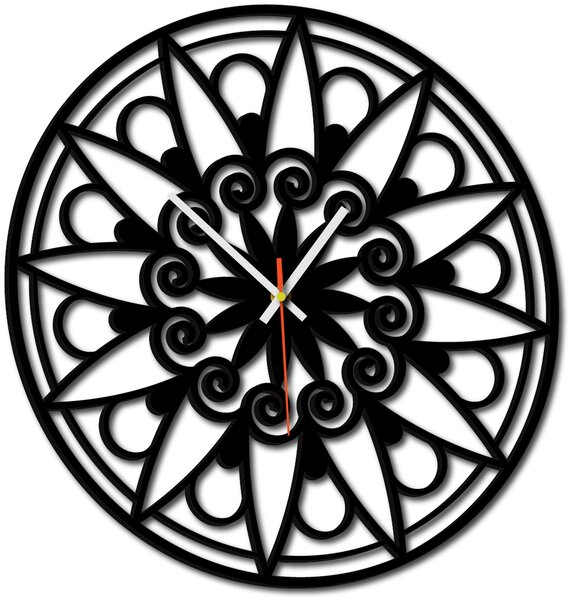 Nástěnné hodiny mandala - JANA: Černé ručičky Překližka topol 30 cm 3049-13133 X0059-Wall clock HEU-