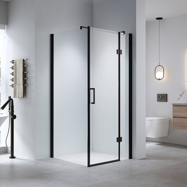 BPS-koupelny Čtvercový sprchový kout ZES KZ1390A BL 80x80 černá/transparent - bez vaničky