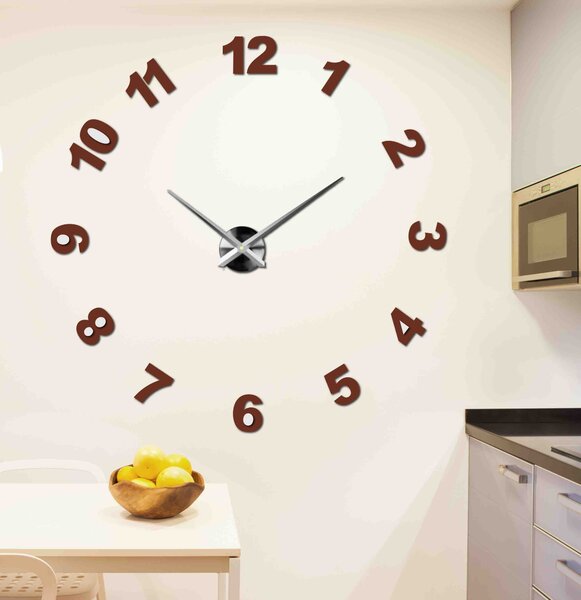 Moderní hodiny na szenu nalepovací - TRINITY: Černá Ral 9005 Černá barva RAL 9005 3037-12921 12S047-Modern wall HEU-