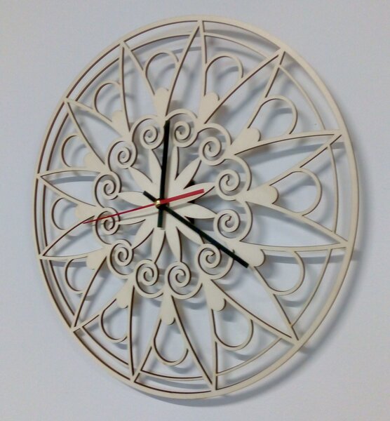 Nástěnné hodiny mandala - JANA: Černé ručičky Překližka topol 30 cm 3049-13133 X0059-Wall clock HEU-