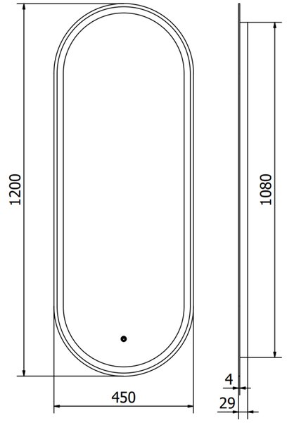 Mexen Bono koupelnové zrcadlo podsvícené 45 x 120 cm, LED 6000K, anti-pára - 9816-045-120-611-00