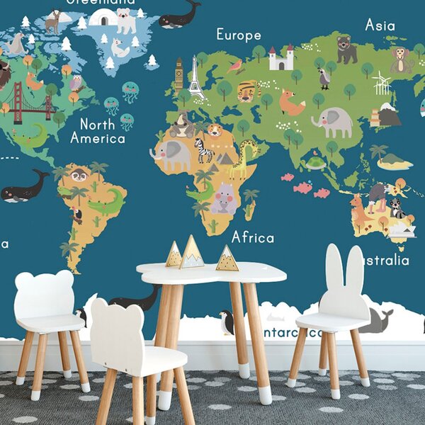 Samolepící tapeta mapa světa pro děti