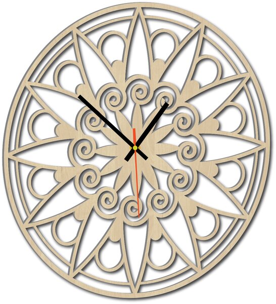 Nástěnné hodiny mandala - JANA: Černé ručičky Překližka topol 30 cm 3049-13133 X0059-Wall clock HEU-