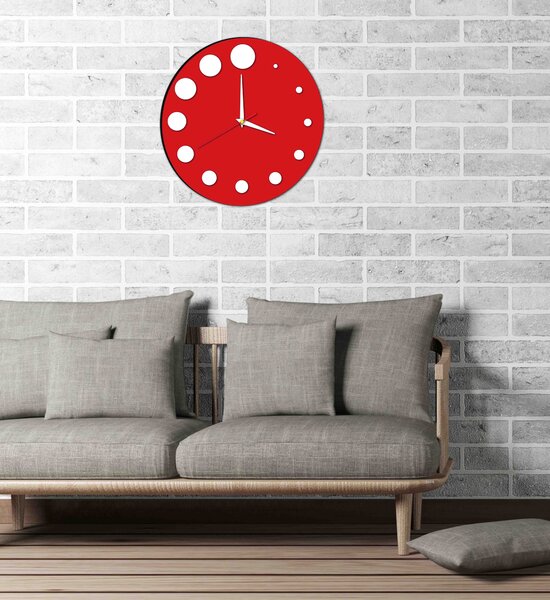 Nástěnné hodiny do kuchyně kulaté | HANZREFT: Černá Ral 9005 Černé ručičky 30 cm 3052-13263 X0030-3D HEU-