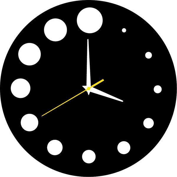 Nástěnné hodiny do kuchyně kulaté | HANZREFT: Černá Ral 9005 Černé ručičky 30 cm 3052-13263 X0030-3D HEU-
