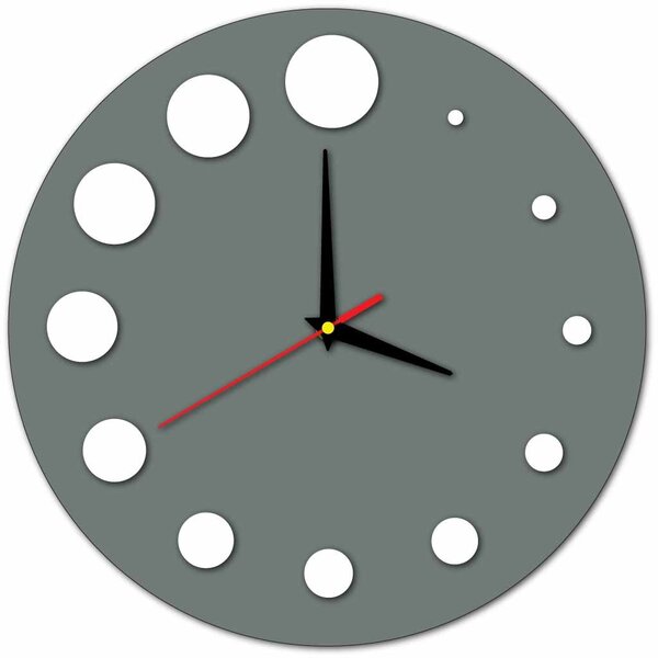 Nástěnné hodiny do kuchyně kulaté | HANZREFT: Černá Ral 9005 Černé ručičky 30 cm 3052-13263 X0030-3D HEU-