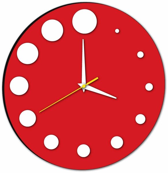 Nástěnné hodiny do kuchyně kulaté | HANZREFT: Černá Ral 9005 Černé ručičky 30 cm 3052-13263 X0030-3D HEU-
