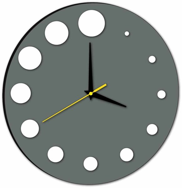 Nástěnné hodiny do kuchyně kulaté | HANZREFT: Černá Ral 9005 Černé ručičky 30 cm 3052-13263 X0030-3D HEU-