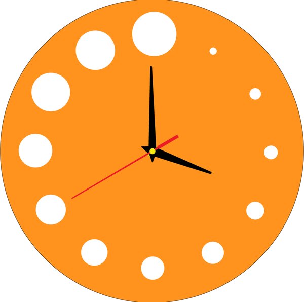 Nástěnné hodiny do kuchyně kulaté | HANZREFT: Černá Ral 9005 Černé ručičky 30 cm 3052-13263 X0030-3D HEU-