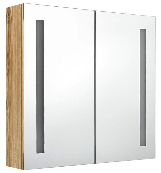 LED koupelnová skříňka se zrcadlem dub 62 x 14 x 60 cm
