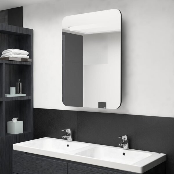 LED koupelnová skříňka se zrcadlem černá 60 x 11 x 80 cm