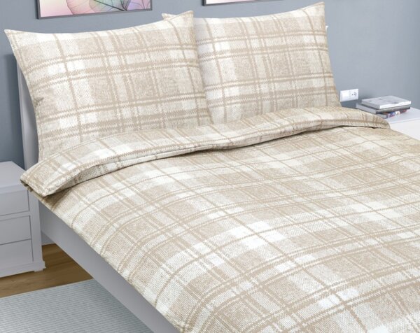 Bellatex Povlečení krep na dvoudeku Béžová,Bílá rozměr 1ks 180x200, 2ks 70x90 cm