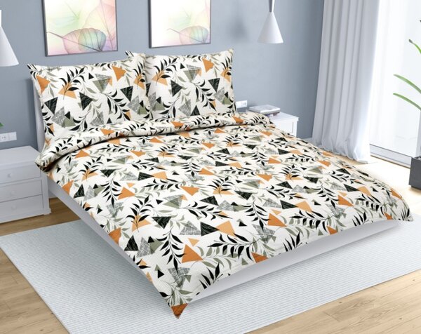 Bellatex Povlečení krep na dvoudeku Krémová,Oranžová,Šedá rozměr 1ks 180x200, 2ks 70x90 cm